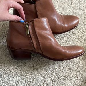 Leather ankle booties